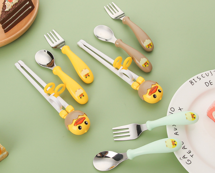 stainless steel baby spoon and fork sets